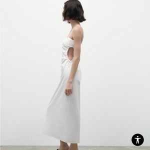 ZARA CUT OUT GABARDINE MIDI DRESS